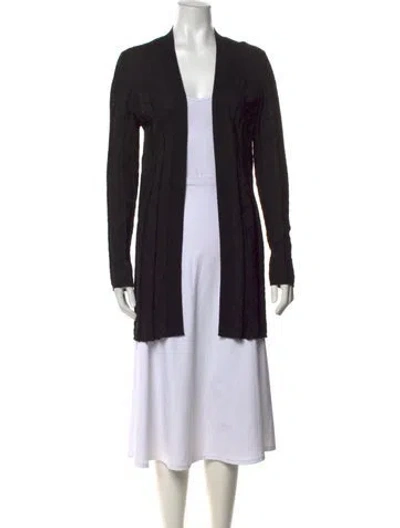 Pre-owned M Missoni Patterned Open Front Sweater In Black
