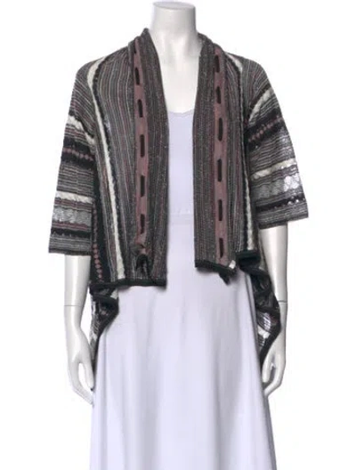 Pre-owned M Missoni Patterned Open Front Sweater In Multi