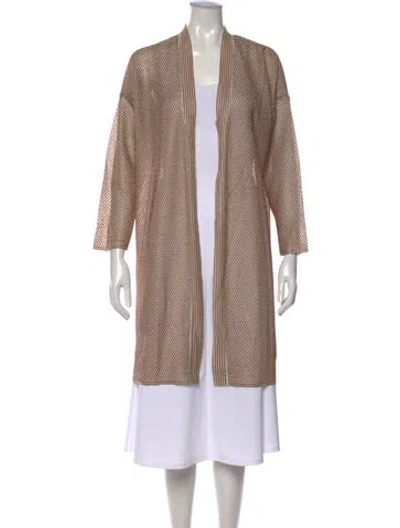 Pre-owned M Missoni Patterned Open Front Sweater In Neutral