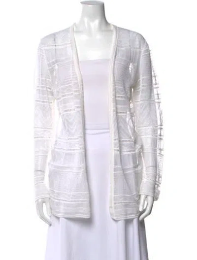 Pre-owned M Missoni Patterned Open Front Sweater In Neutrals