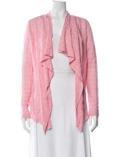 Pre-owned M Missoni Patterned Open Front Sweater W/ Tags In Pink