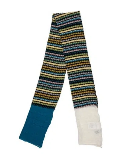 Pre-owned M Missoni Patterned Scarf In Blue