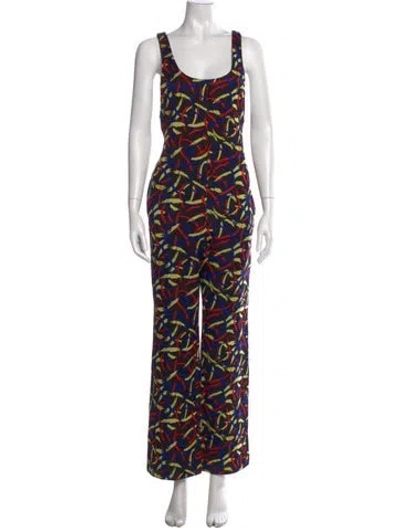Pre-owned M Missoni Patterned Scoop Neck Jumpsuit In Multi