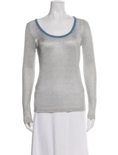Pre-owned M Missoni Patterned Scoop Neck Top W/ Tags In Multi