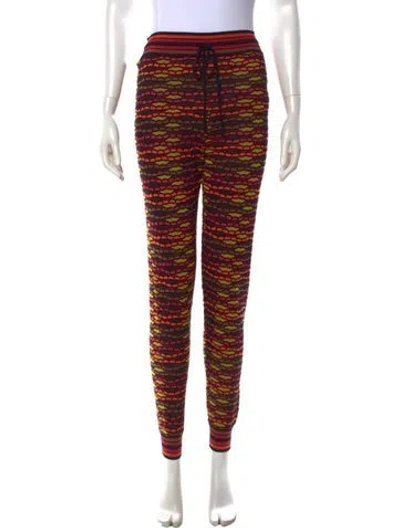 Pre-owned M Missoni Patterned Skinny Leg Pants In Black