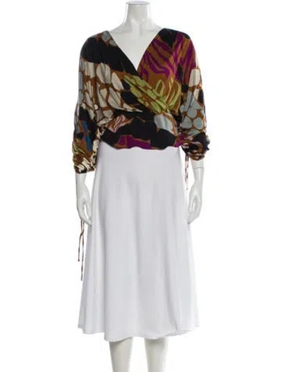 Pre-owned M Missoni Patterned V-neck Blouse In Multi