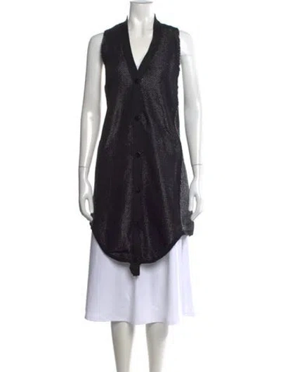 Pre-owned M Missoni Patterned V-neck Sweater In Black