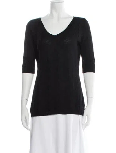 Pre-owned M Missoni Patterned V-neck Sweater In Black
