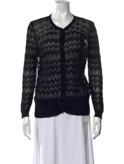 Pre-owned M Missoni Patterned V-neck Sweater In Black