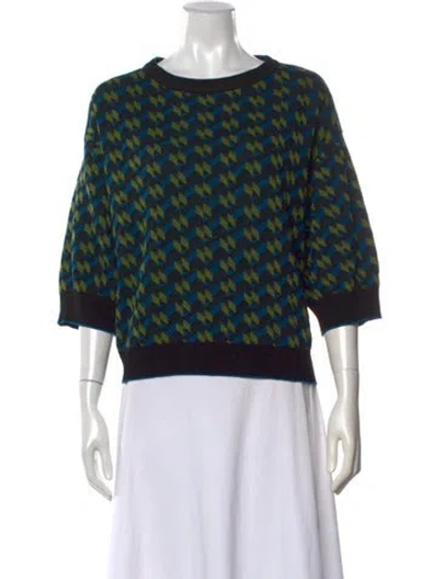 Pre-owned M Missoni Patterned V-neck Sweater In Blue
