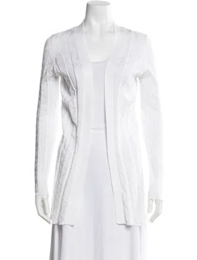 Pre-owned M Missoni Patterned V-neck Sweater In White