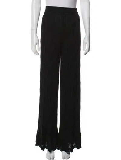 Pre-owned M Missoni Patterned Wide Leg Pants In Black