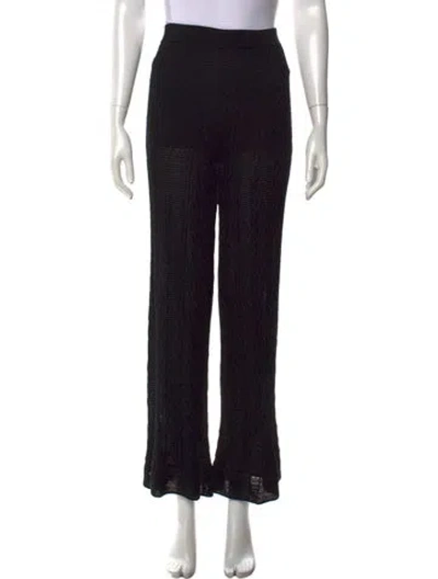 Pre-owned M Missoni Patterned Wide Leg Pants In Black
