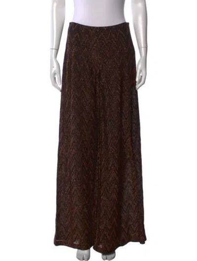 Pre-owned M Missoni Patterned Wide Leg Pants In Brown