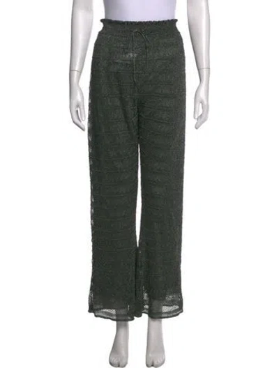 Pre-owned M Missoni Patterned Wide Leg Pants In Green/metallic