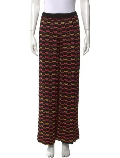 Pre-owned M Missoni Patterned Wide Leg Pants In Multi