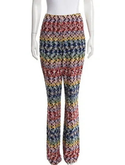 Pre-owned M Missoni Patterned Wide Leg Pants In Multicolor