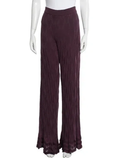 Pre-owned M Missoni Patterned Wide Leg Pants In Purple