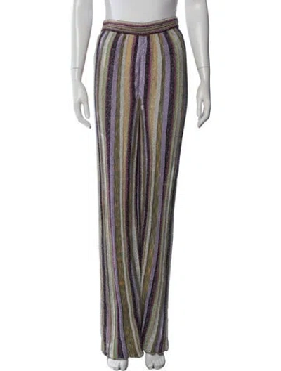 Pre-owned M Missoni Patterned Wide Leg Pants In Purple