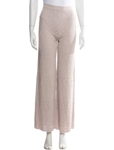 Pre-owned M Missoni Patterned Wide Leg Pants W/ Tags In Pink