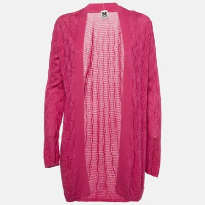 M Missoni Pink Textured Knit Cardigan