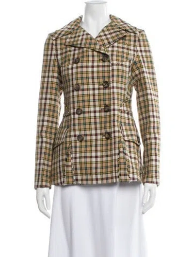 Pre-owned M Missoni Plaid Print Blazer W/ Tags In Multi