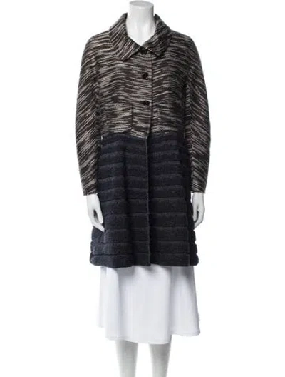 Pre-owned M Missoni Plaid Print Coat In Black