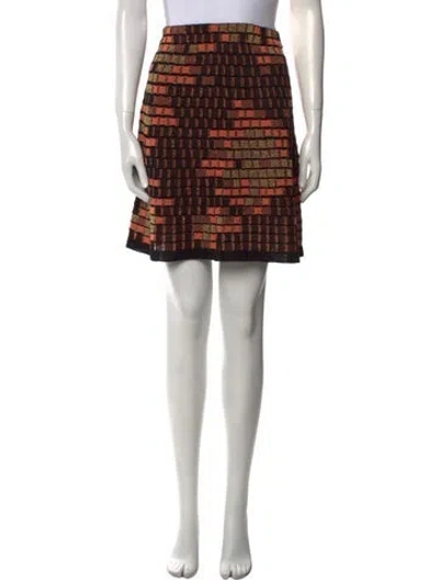 Pre-owned M Missoni Plaid Print Mini Skirt In Neutral