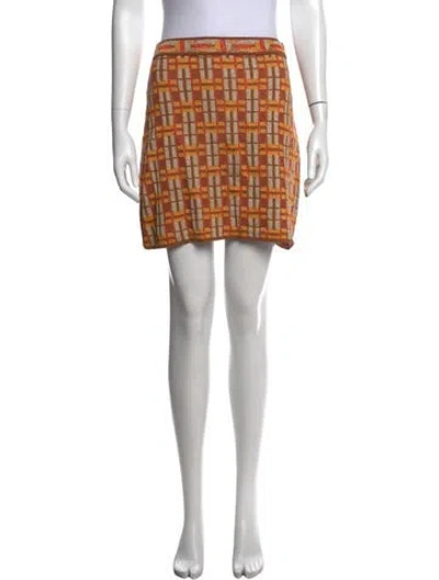 Pre-owned M Missoni Plaid Print Mini Skirt In Purple