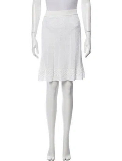 Pre-owned M Missoni Pleated Accents Knee-length Skirt In White
