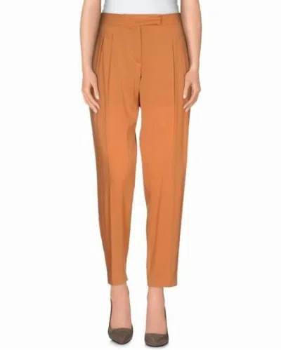 M Missoni Pleated Silk Trousers In Orange