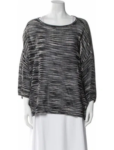 Pre-owned M Missoni Printed Bateau Neckline Blouse In Blue