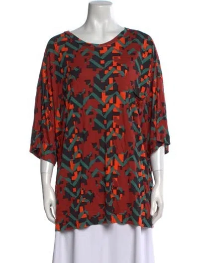 Pre-owned M Missoni Printed Bateau Neckline Tunic In Multi
