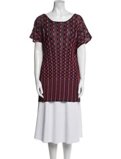 Pre-owned M Missoni Printed Bateau Neckline Tunic In Multi
