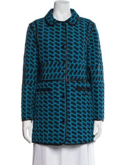 Pre-owned M Missoni Printed Coat In Blue