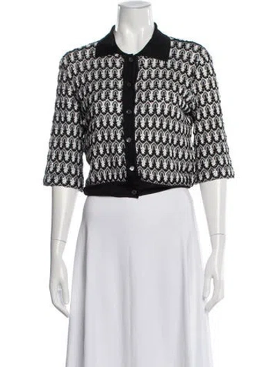 Pre-owned M Missoni Printed Crew Neck Sweater In White