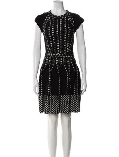 Pre-owned M Missoni Printed Knee-length Dress In Black