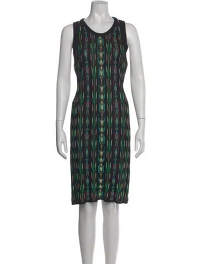 Pre-owned M Missoni Printed Knee-length Dress In Black