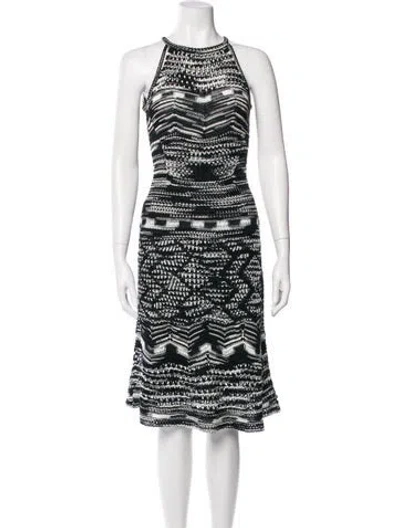 Pre-owned M Missoni Printed Knee-length Dress In Blue