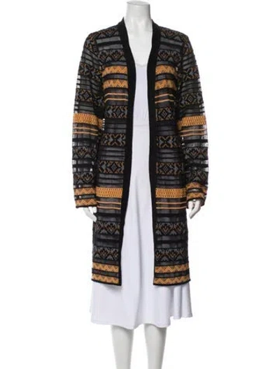 Pre-owned M Missoni Printed Lasercut Accents Robe In Black