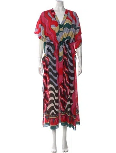 Pre-owned M Missoni Printed Long Dress In Multi