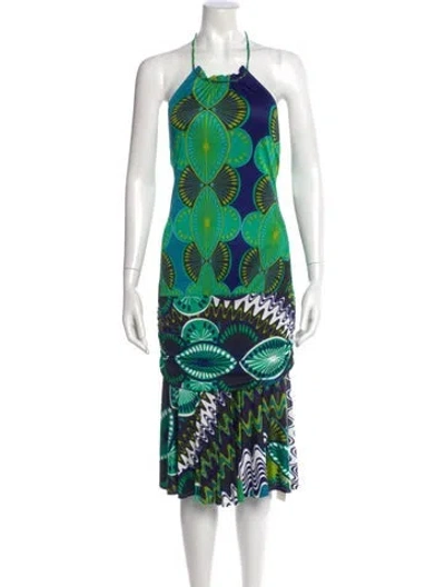 Pre-owned M Missoni Printed Midi Length Dress In Black
