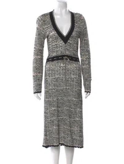 Pre-owned M Missoni Printed Midi Length Dress In Neutral