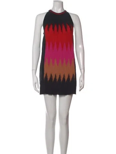 Pre-owned M Missoni Printed Mini Dress In Black