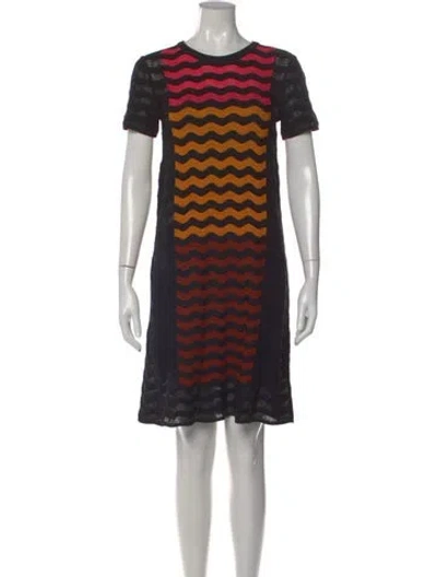Pre-owned M Missoni Printed Mini Dress In Black