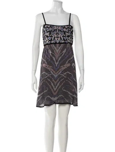 Pre-owned M Missoni Printed Mini Dress In Black