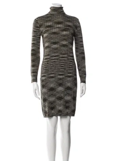 Pre-owned M Missoni Printed Mini Dress In Green