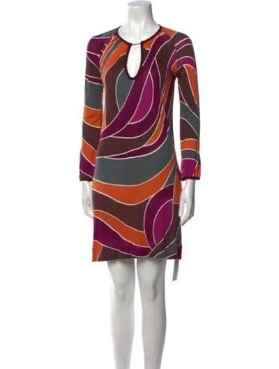 Pre-owned M Missoni Printed Mini Dress In Multi