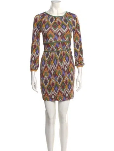 Pre-owned M Missoni Printed Mini Dress In Multi