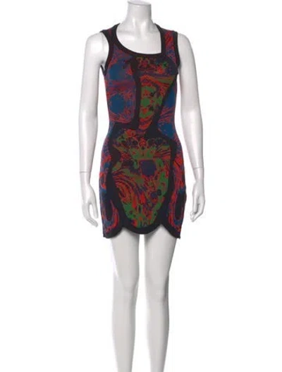 Pre-owned M Missoni Printed Mini Dress In Multi